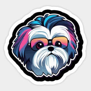 Shih Tzu Dog Illustration Sticker